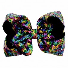 Razzle Dazzle Sequin Bow - Rainbow Brite