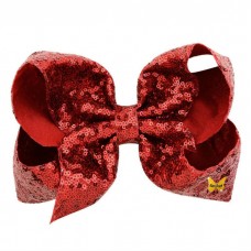 Razzle Dazzle Sequin Bow - Cherry