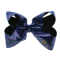 Laser Beam Sparkle Bow - Navy