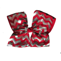 Chevron Sparkle Bow - Red