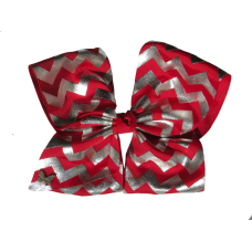 Chevron Sparkle Bow - Red