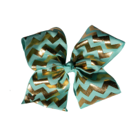 Chevron Sparkle Bow - Jade