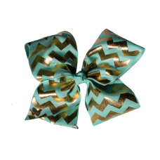 Chevron Sparkle Bow - Jade