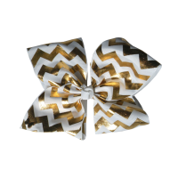 Chevron Sparkle Bow - White