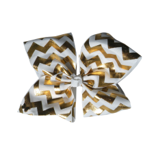 Chevron Sparkle Bow - White