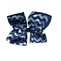 Chevron Sparkle Bow - Navy