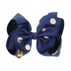 Polka Bow - Navy