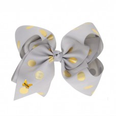 Polka Bow - Gray