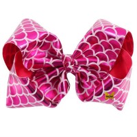 Mermaid Scales Bow - Coral Pink