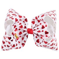 Valentine Heart Bow - White/Rose