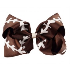 Football Bow - Brown/White