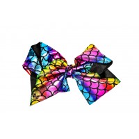 Mermaid Scales Bow - Black Rainbow