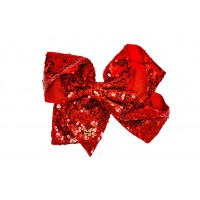 Razzle Dazzle Sequin Bow - Ruby