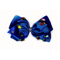 French Court Bow - Royal Blue Multi