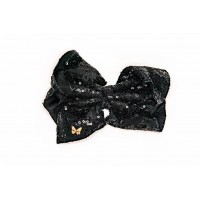 Razzle Dazzle Sequin Bow - Onyx