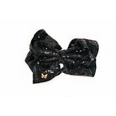 Razzle Dazzle Sequin Bow - Onyx